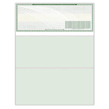Compuchecks 50 Blank High Security Check Paper On Top - Weight # 70 Green Art Deco