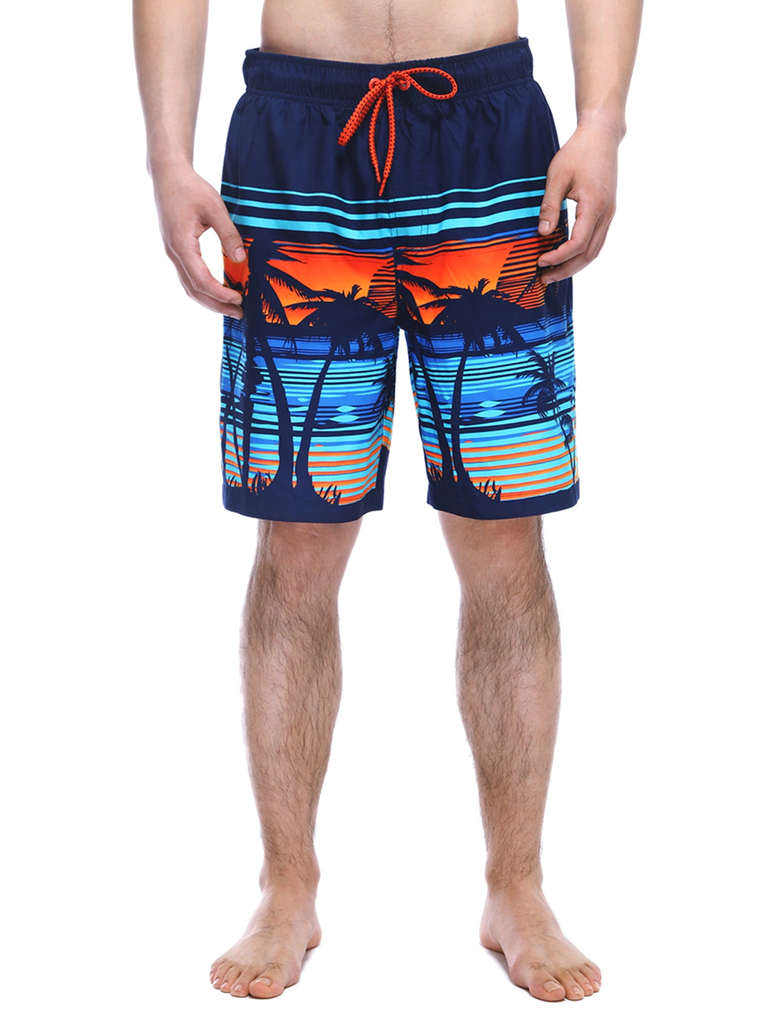 Rokka&Rolla Men's 8" Mesh Lined Swim Trunks, up to Size 2XL