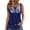 Blue, variant on Tank Tops For Women Summer V Neck Decorative Trim Trendy Solid Sporty Travel Ready Brunch Outdoor Casual Wear Lightweight Easy Care Polished Workday