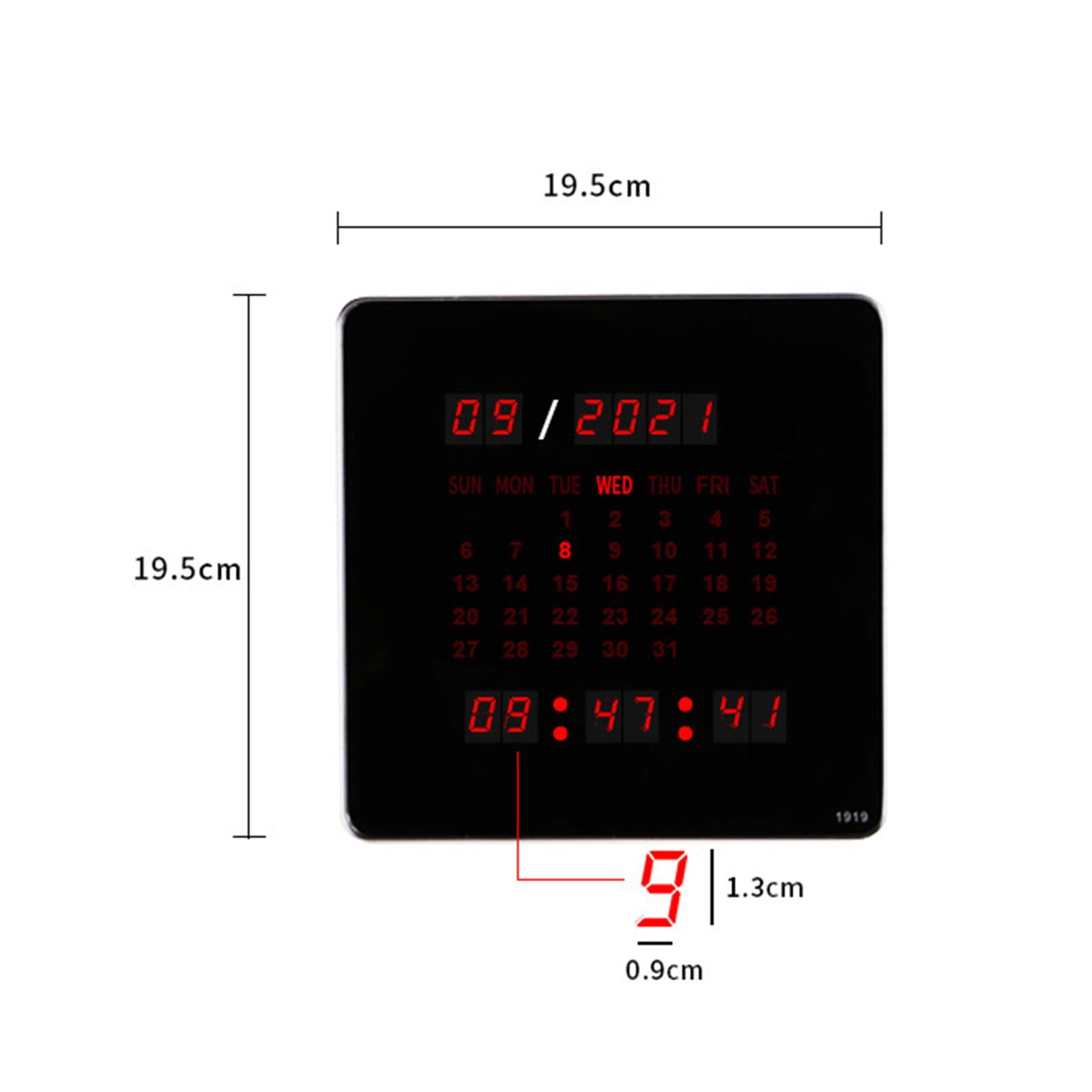Axioma Digital Wall Clock with Calendar 12/24H Wall Mounted for Office Living Room Home