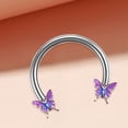 thumbnail image 4 of 5x Mariposa Ceja Labio Retenedor Cuerpo Piercing Pendiente Nariz Joyería Púrpura, 4 of 7
