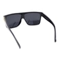 thumbnail image 4 of Kush Polarized Antiglare Flat Top All Black Oversized Rectangle Gangster Sunglasses Gloss - Gold Logo, 4 of 5