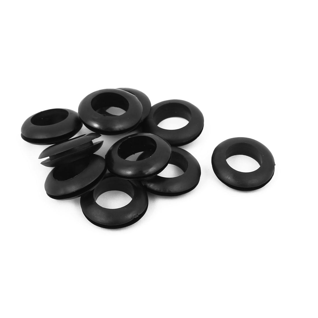 16mm Dia Black Rubber Electrical Round Wire Grommets Gasket 20 Pcs 