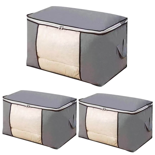 Fiudx Bolsa de Almacenamiento Visual, Organizador de 3 Piezas de Tela No Tejida para Colchas, Solución para Guardar Ropa a Prueba de Polvo, Diseño Plegable Práctico, para Ordenar El Hogar, Ideal para
