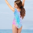 thumbnail image 3 of FOR U DESIGNS Comfortable Blue Pink Sleeveless Swimsuit Leotards for Swimming Dancing Stars Kids Bodysuit Cute Girls Tank Leotard Swimwear Size 11-12, 3 of 8