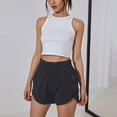 thumbnail image 2 of Stichou Women's Shorts High Waist Athletic Quick Dry Sporty Workout Running Shorts for Women with Zipper Pocket Black XL, 2 of 5