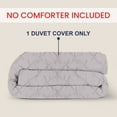 thumbnail image 2 of Kotton Culture 600TC 1Pc Pinch Pleated Duvet Cover Only 100% Egyptian Cotton (Light Gray, California King), 2 of 4