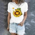 thumbnail image 2 of USSUMA Plus Womens Tops Dressy Casual Crewneck Short Sleeve Women's Shirts and Blouses Sunflower Print T-Shirts for Women Trendy Comfy Graphic Tees Teenager Basic Tunic Top Summer Beach, 2 of 4