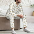 thumbnail image 7 of Honeii Dump Truck Pattern Mens Pajamas Set,2pcs Men's Lounge Long Sleeve Sleep Shirt and Pajama Bottoms Sleepwear Set,Mens Pjs Sets-Small, 7 of 7