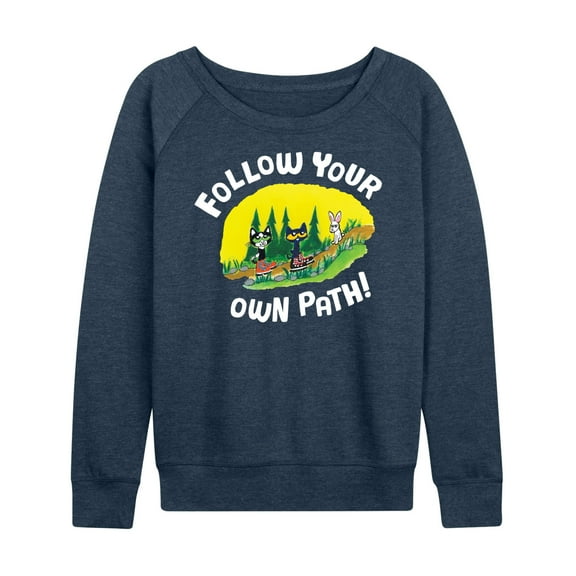 Pete The Cat - Follow Your Own Path - Women's Lightweight French Terry Long Sleeve Shirt