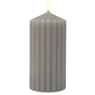 Mainstays 3" x 6" Single Wick Ribbed Pillar Candle, Unscented, Taupe