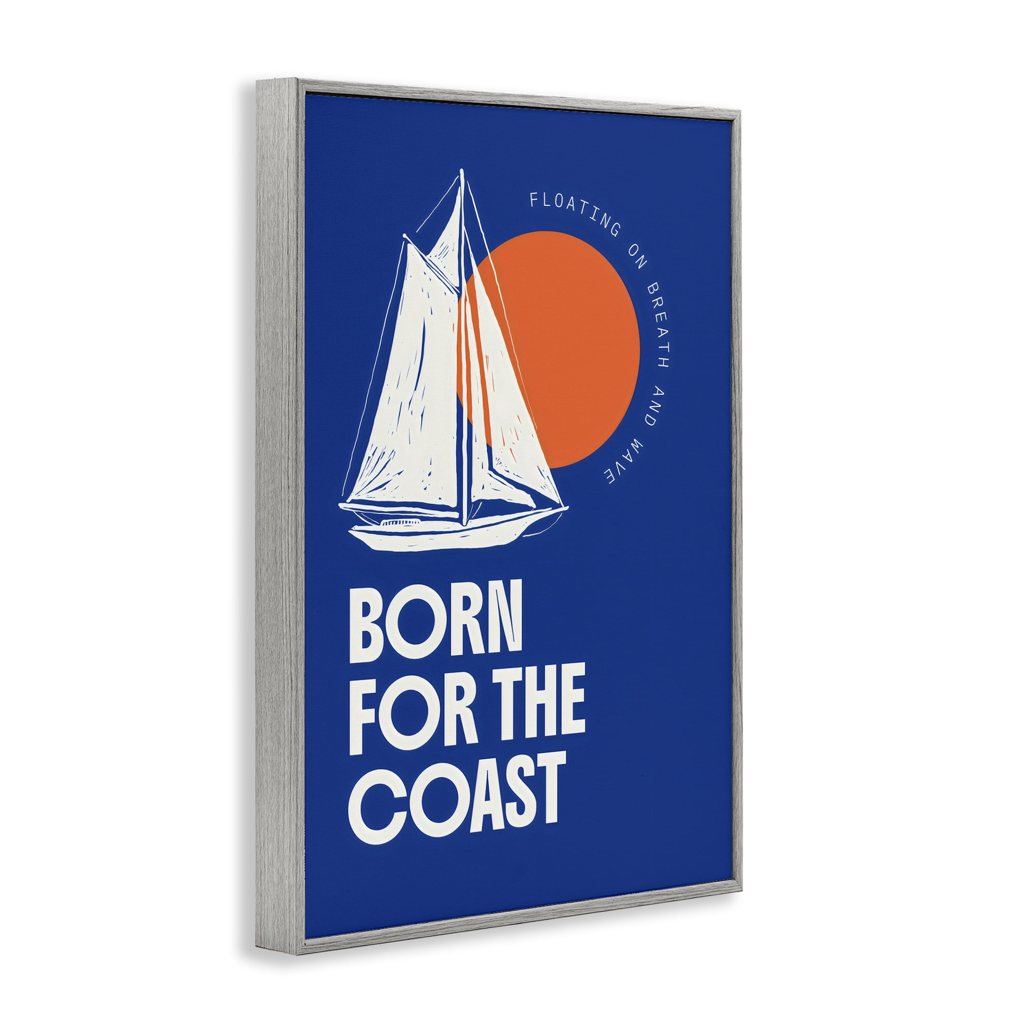 Stupell Industries Born For The Coast Gray Framed Giclee Art, design by Creative Studio