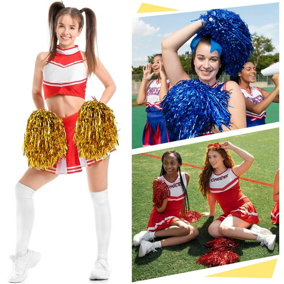 AURARMLET 14pcs Assorted Color Plastic Cheerleading Pom Poms for Youth Party and Sports Events