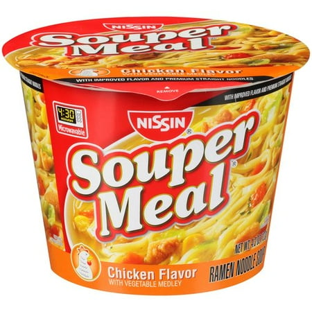 - (3 Pack) Nissin Souper Meal Chicken Flavor with Vegetable Medley Ramen Noodle Soup, 4.3 oz