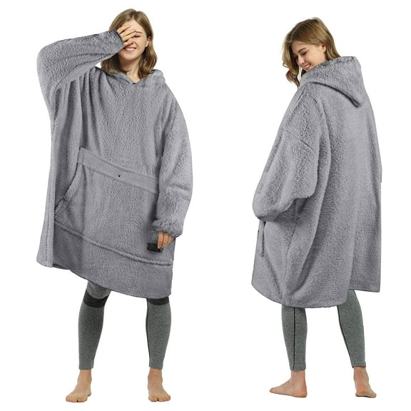 Tirrinia Oversized Wearable Blanket Hoodie, Fleece Home Blanket Sweatshirt, Warm Blanket with Sleeves, Gift for lover