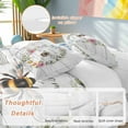 thumbnail image 2 of Queen 4 Piece Bedding Set Rustic Bee Flower Wreath Soft Breathable Duvet Cover and Pillowcase,Farmhouse White Wood Board Duvet Cover Set Washable Bed Sheets for Bedroom Dormitory Guest Room, 2 of 9