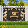 thumbnail image 6 of Elegant Golden Black 50th Birthday Banner Festive Decorative for Celebration Party Photo Booth Backdrop, 6 of 8