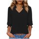 thumbnail image 3 of TaTaai 2026 Trendy Women's V-Neck Three Quarter Sleeve T-Shirt Printed Casual Top Lightweight Soft Tee for Spring Summer Fall Daily Vacation Travel Wear Gift, 3 of 7