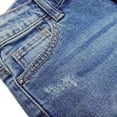 thumbnail image 4 of KIDSCOOL SPACE Big Girls Boys Jeans Shorts,Ripped Rolled Cuff Hem Cute Summer Denim Pants,Blue,13-14 Years, 4 of 5