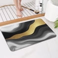 thumbnail image 4 of Black Marble Gold Wave Pattern Bathroom Rugs Mat,Non Slip Microfiber Bathroom Rug,Rubber Backing,Soft Bathroom Mats for Bathroom Floor,Tub and Shower,17x27in(43x68cm), 4 of 5