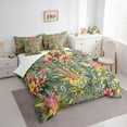 thumbnail image 3 of Feelyou Spring Plant Botanical Twin Bedding Sets 7-Piece, Spring Flower Floral Bedding Comforter Set, Vintage French Style Reversible Sheet Sets, Ultra Soft Bedroom Decor, 3 of 8