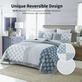 thumbnail image 4 of Bedduvit King Size Quilt Set - 100% Cotton Blue Gray Floral Real-Patchwork Plaid Striped Farmhouse Bedspread for King Bed, Reversible Lightweight All Season Comforter Bedding Set, 3-Piece 98"x106", 4 of 8