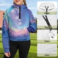 thumbnail image 3 of Uourmeti Galaxy Snowflake Print Zipper Sweatshirt for Girl with Pocket Quarter Zip Up Sweatshirts Trendy Comfy Casual Top for Daily Use Travel Size 5-6, 3 of 7