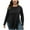 Black, variant on WREESH Womens Fashion Asymmetric Hem Tops Long Sleeve Large Solid Color Loose Top Blouse Pullover Navy