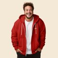 thumbnail image 4 of Dalix Pizza Embroidered Zip Hoodie Fleece Long Sleeve Pocket Warm Soft Mens in Red 3XL XXX-Large, 4 of 5