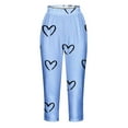 thumbnail image 5 of LMKIHUSA Womens Capris Leggings and Yoga Pants,2024 Summer Casual Jogger Workout Yoga Leggings Vacation Beach Heart Print Leggings High Waist Slim Comfy Stretchy Cropped Pants,Blue,M, 5 of 5