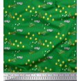 thumbnail image 1 of Soimoi Green Modal Satin Fabric Text & Bulb Home Decor Printed Fabric 1 Yard 42 Inch Wide, 1 of 5
