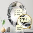 thumbnail image 3 of Designart "Spruce Leaves in Shadowed Black" Leaves Spiral Round Wall Mirror - Floral Oval Printed Decorative Mirror - Multiple Color Options, 3 of 5