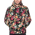 thumbnail image 4 of KLL Many Kind Of Flowers Print Mens Hoodie Long Sleeve Casual Pullover Hooded Sweatshirt Fashion Drawstring Hoodies with Pocket-4X-Large, 4 of 6