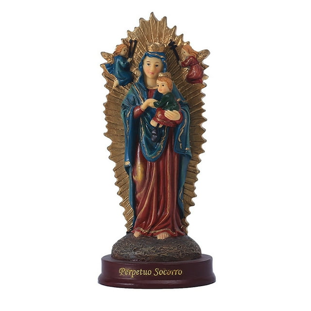 Estatuilla decorativa de resina con forma de ángel de la Virgen María, 14,5 cm
