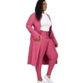 thumbnail image 3 of Plus Size Ribbed Long Cardigan  Leggings Set, 3 of 9
