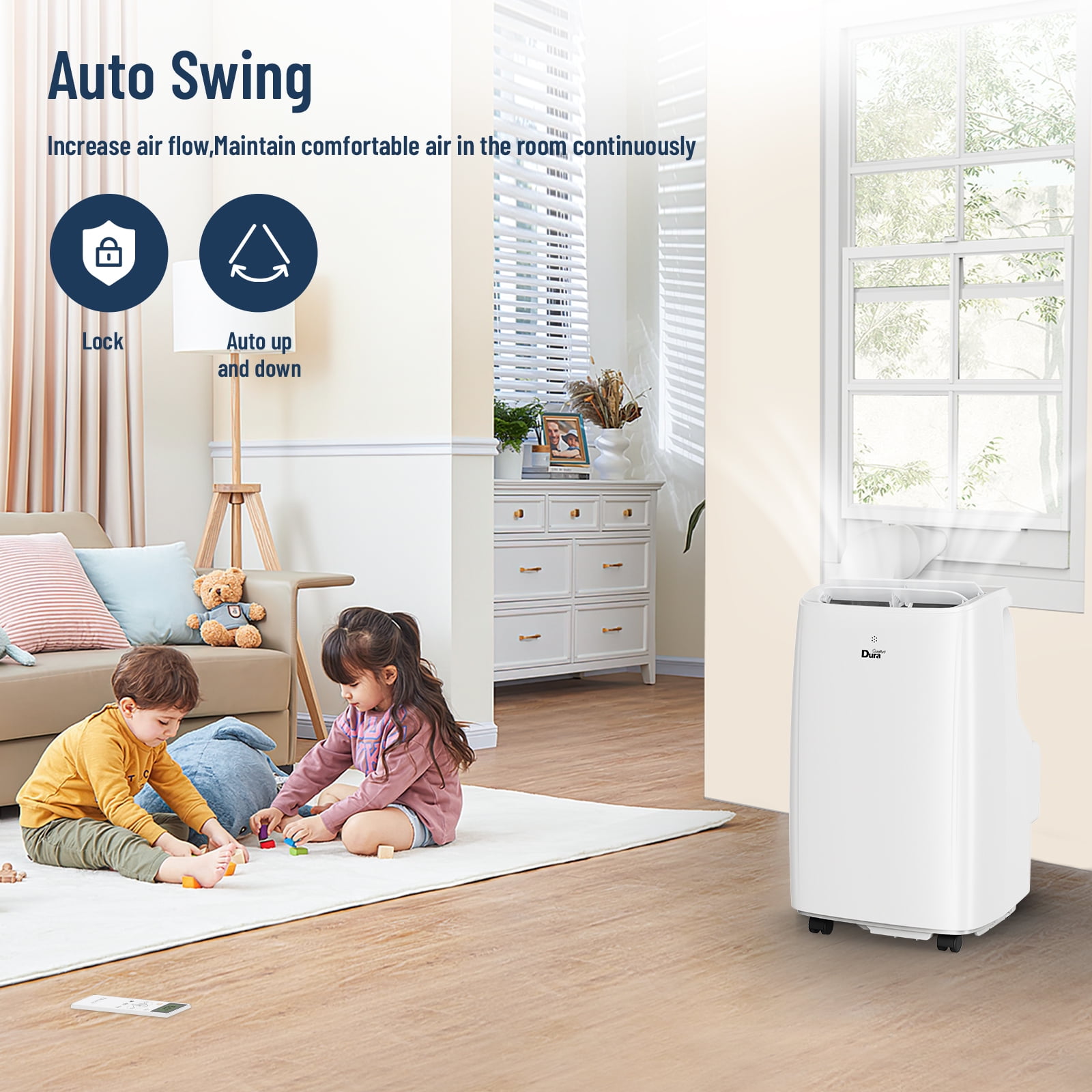 DuraComfort Portable Air Conditioner 10000BTU with Dehumidifier,  Fan, Cool, for room ups to 300Sq.Ft, 6300BTU SACC