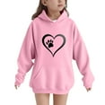 thumbnail image 2 of Makaor Cute Hoodies for Girls Boys Pullover Sweatshirts Heart Long Sleeve Coats Tops Fleece Fall Winter Clothes Pockets, 2 of 6