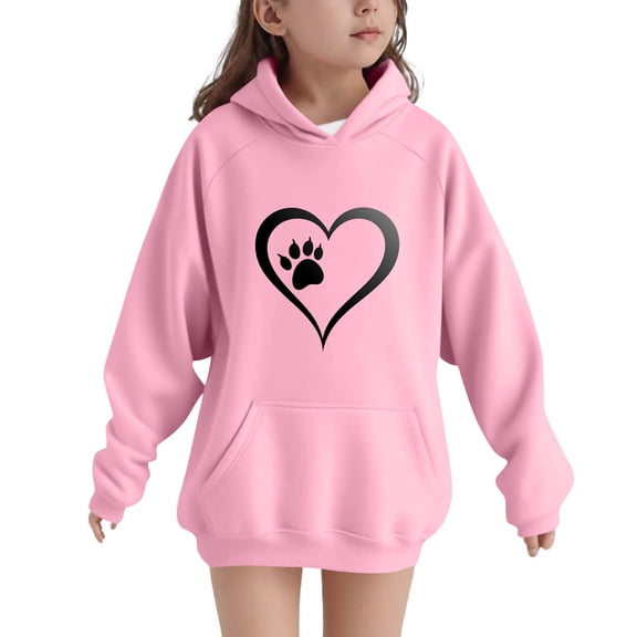 SELONE Graphic Hoodies for Teens Long Sleeve Sweatshirts Heart Pullover Fall Winter Fashion Outfits with Pockets