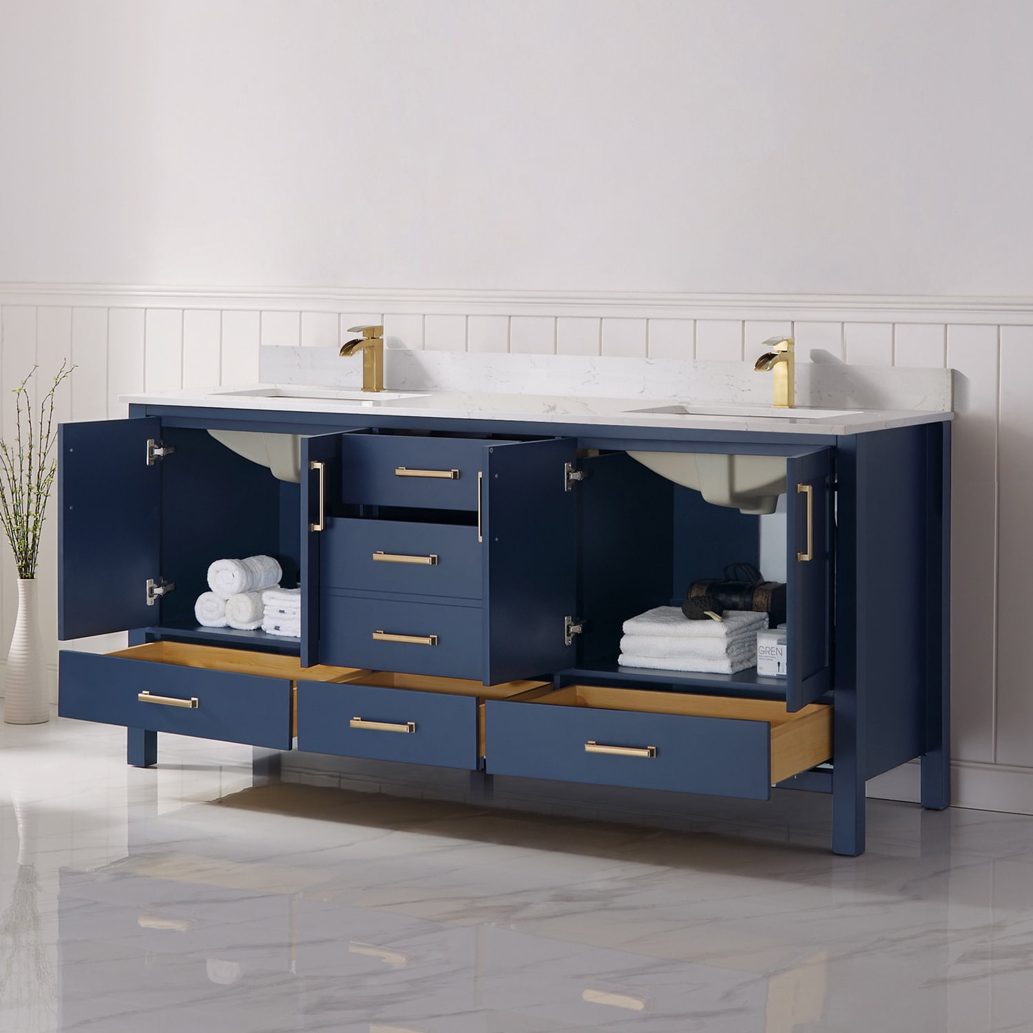 Miseno Mv785072-Nm Shannon 72" Free Standing Double Basin Vanity Set - White