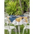 thumbnail image 2 of Outdoor Tablecloth with Umbrella Hole and Zipper, Bunny Easter Round Table Cloth 60 Inch Waterproof Tablecloth, Spring Floral Elegant Pastoral Butterfly Picnic Table Cover for Patio Camping, 2 of 7
