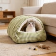 thumbnail image 5 of Pet Bed for Cats and Dogs, Removable Washable Winter Warm Pet Villa, Semi-Enclosed Cat House, Soft Pet Nest Mat for Small Dogs and Cats, 5 of 12