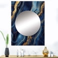 thumbnail image 1 of Designart "Abstract Illusion Blue and Gold Marble IV" Abstract Marble Mirror Wall Decor - Modern Blue Abstract Large Mirror For Wall Art Decor - 40" x 30" Inch, 1 of 5