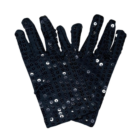 Glitter Sequin Gloves for Boys and Girls Silver Glitter Dance Gloves for Skating and Cosplay