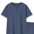 thumbnail image 3 of BLTIBY Mens 2 Pieces Outfits Short Sleeve Henley Shirts and Shorts Casual Sets with Pockets Navy XL, 3 of 5