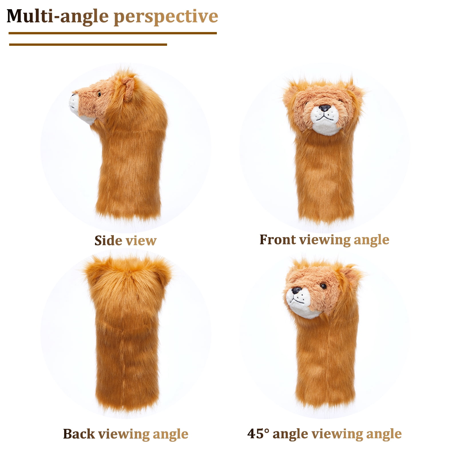 Plush Lion Funny Golf Headcover - Cute Animal Golf Club Cover for Driver Fits Standard 460cc Driver Head, Soft & Durable Golf Accessory for Men Women Golfers