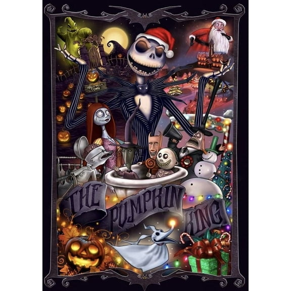 5D Diamond Painting Kits for Adults Diamond Arts Jack and Sally Diamond Painting DIY Full Round Drill for Home Wall Decor and Adults Kids Holiday Gift 12x16 inch