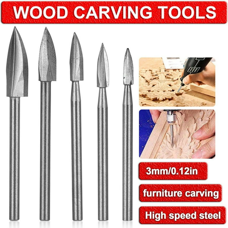 20 Pieces Wood Carving Drill Bit Set Includes HSS Engraving Drill