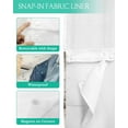 thumbnail image 3 of No Hook Shower Curtains with Snap in Liner, Ombre Blue Feathers Waterproof Fabric Shower Curtain, Boho Vintage Wooden Grain Double Layers & See-Through Top Window Bathroom Curtains 36''x72'', 3 of 6