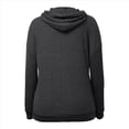 thumbnail image 4 of Sudadera con Capucha de Punto Acanalado para Mujer, Sudaderas Extragrandes con Bolsillo Tipo Canguro, Tops Casuales Holgados con Cordón Gris Oscuro XXL, 4 of 7