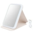 thumbnail image 2 of Foldable Makeup Mirror with LED Lights, Stepless Dimming Portable Mirror for Makeup with Brightness and Color Temperature Adjustable, Triangle Support for Stability, 2 of 7